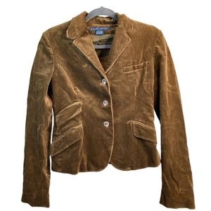 Vintage Ralph Lauren Collection Women’s Brown Corduroy Blazer Size 4 70s